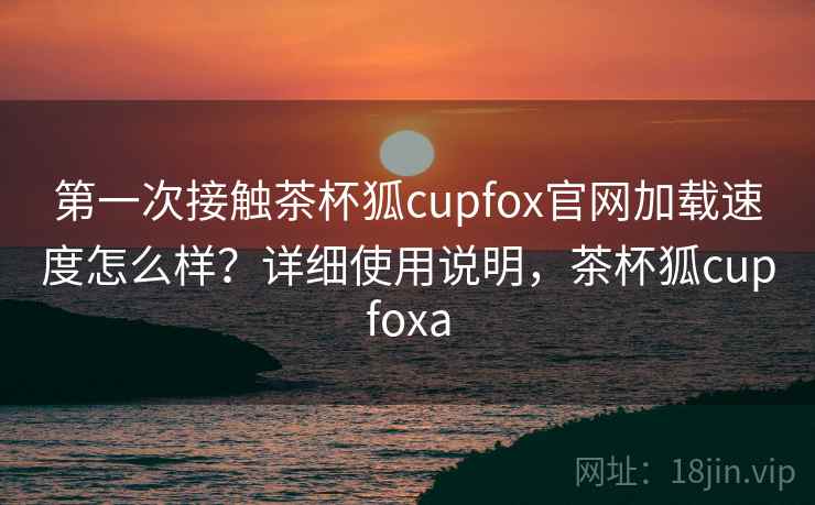 第一次接触茶杯狐cupfox官网加载速度怎么样？详细使用说明，茶杯狐cupfoxa