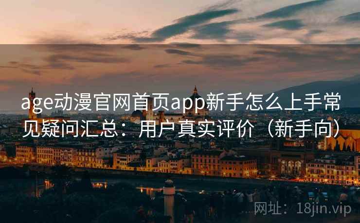 age动漫官网首页app新手怎么上手常见疑问汇总：用户真实评价（新手向）