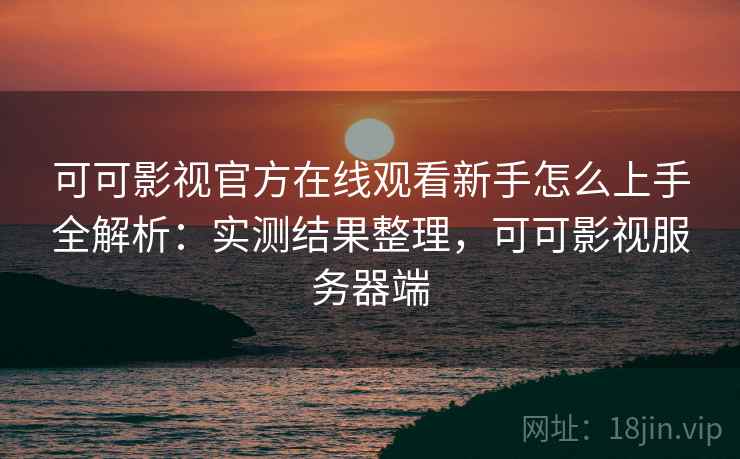 可可影视官方在线观看新手怎么上手全解析：实测结果整理，可可影视服务器端
